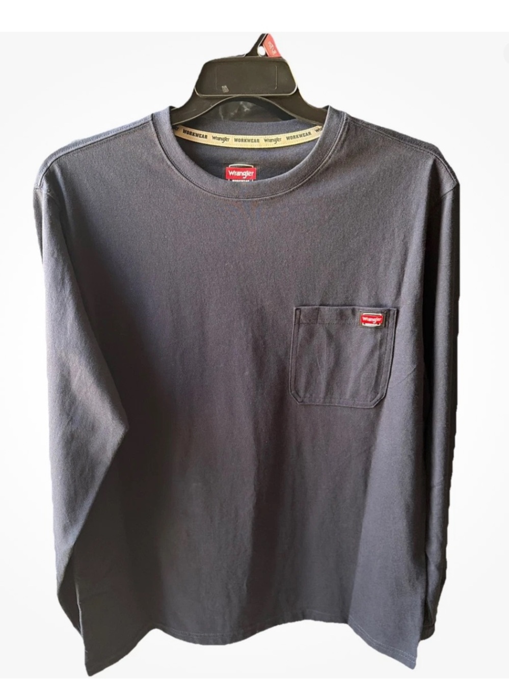 Wrangler Long Sleeve Pocket Tee - Charcoal/Black